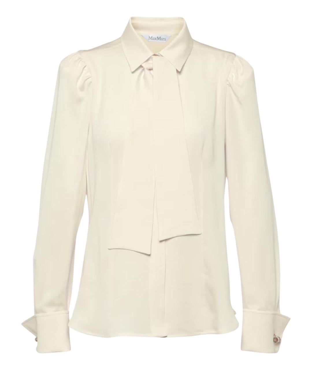 MAX MARA Бежевая шелковая рубашка, фото 1