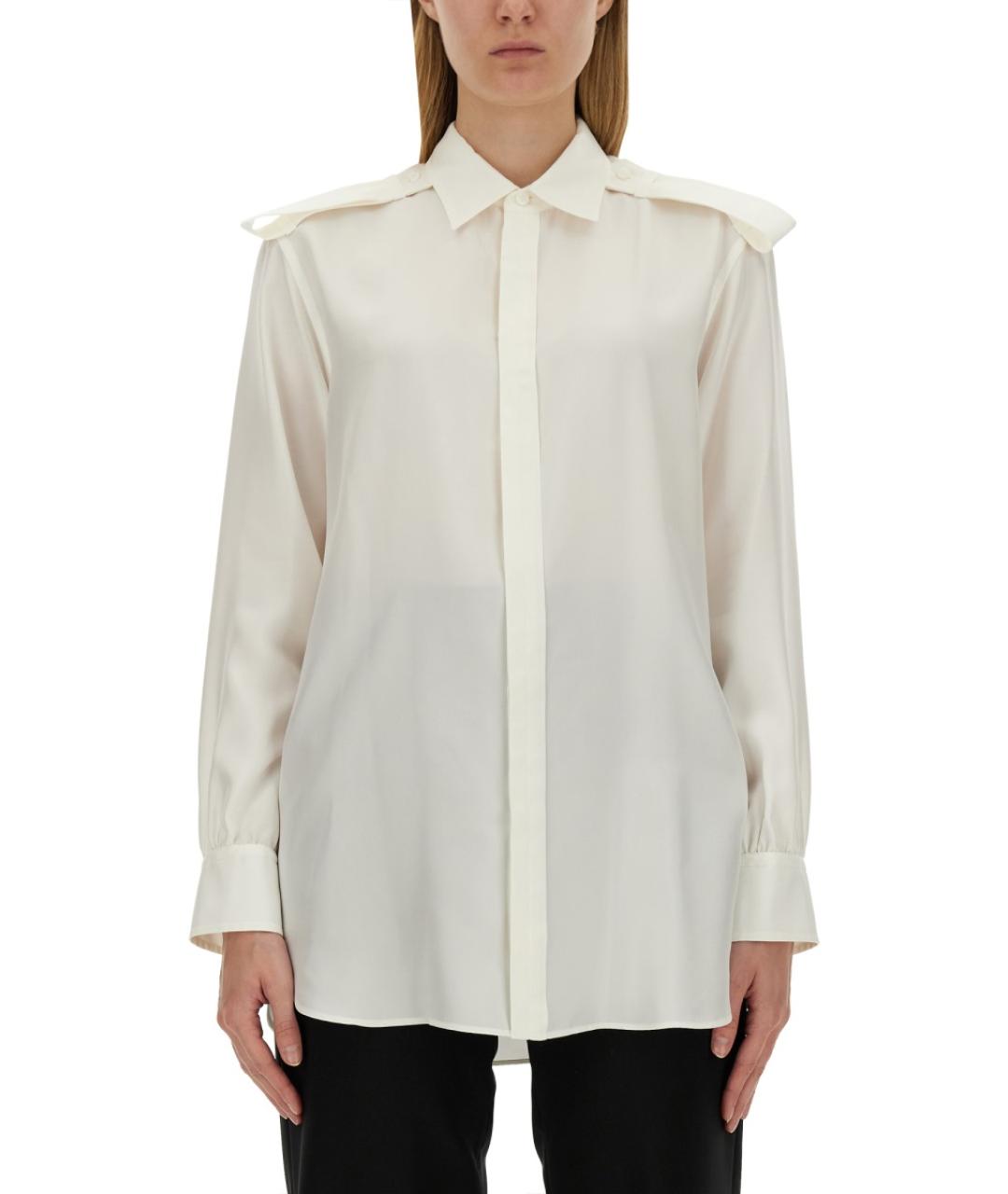 BURBERRY Белая шелковая рубашка, фото 5