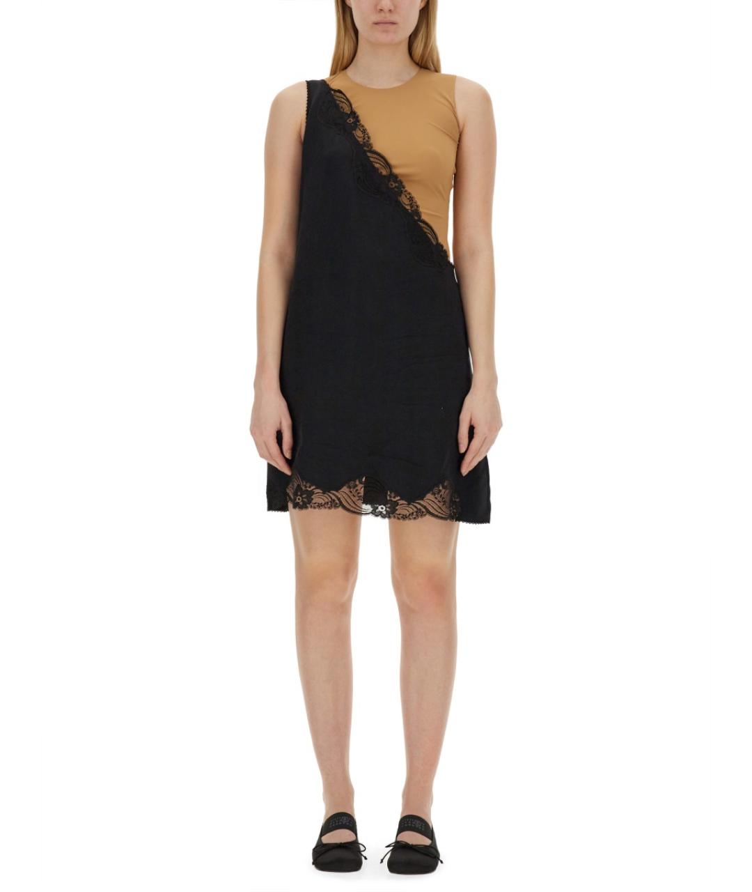 MM6 MAISON MARGIELA Черное вискозное повседневное платье, фото 5