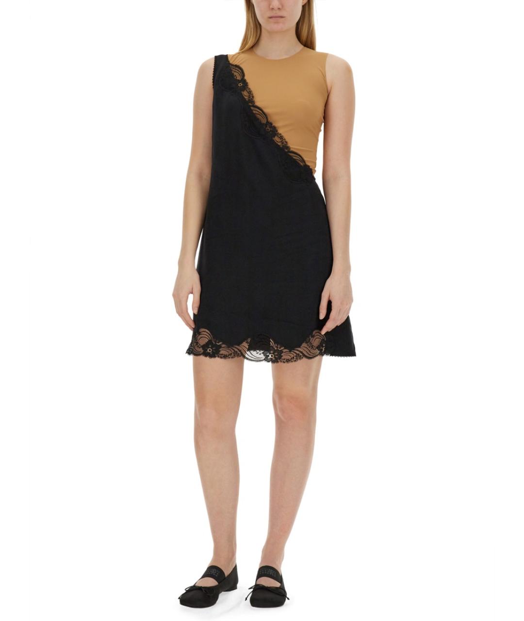 MM6 MAISON MARGIELA Черное вискозное повседневное платье, фото 2