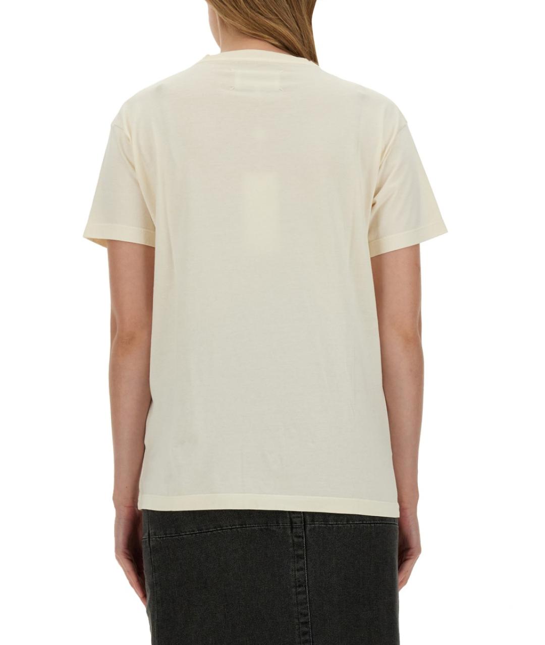 MAISON MARGIELA Бежевая хлопковая футболка, фото 3
