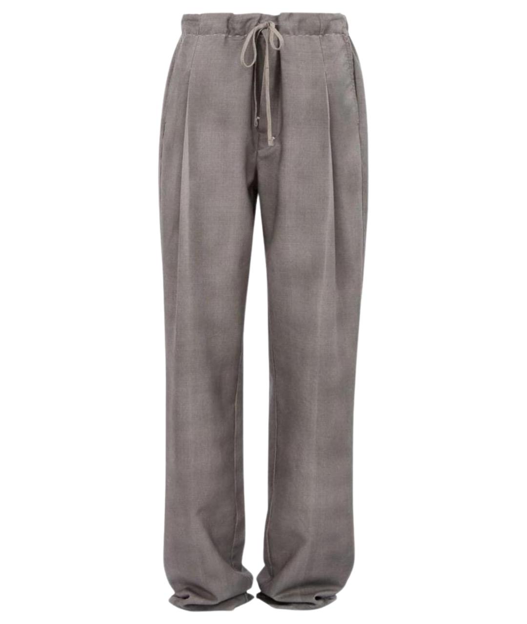 MAISON MARGIELA Серые хлопковые прямые брюки, фото 1