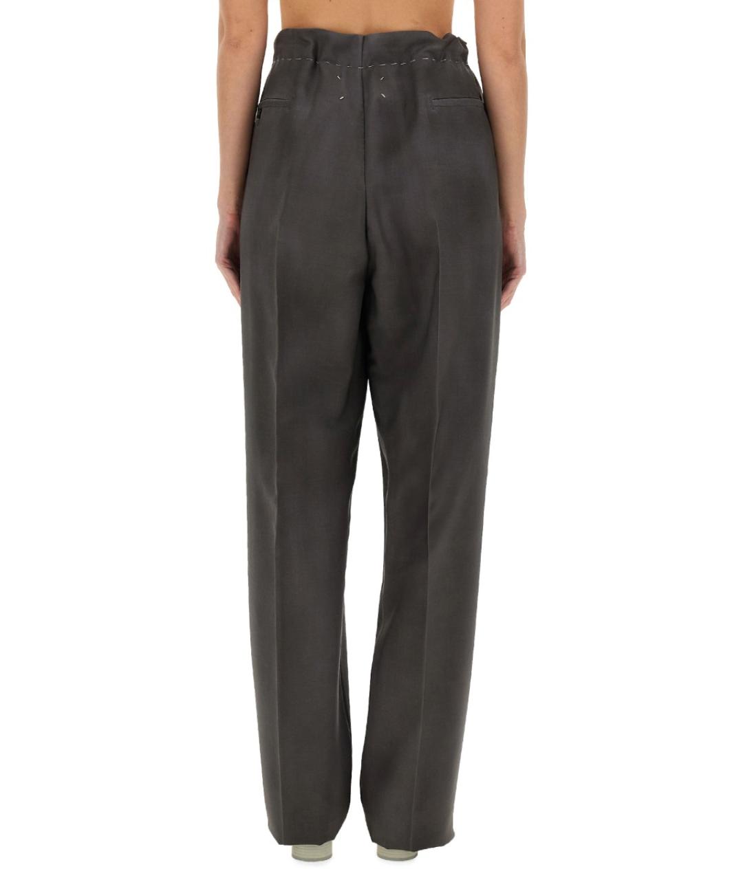 MAISON MARGIELA Серые хлопковые прямые брюки, фото 2