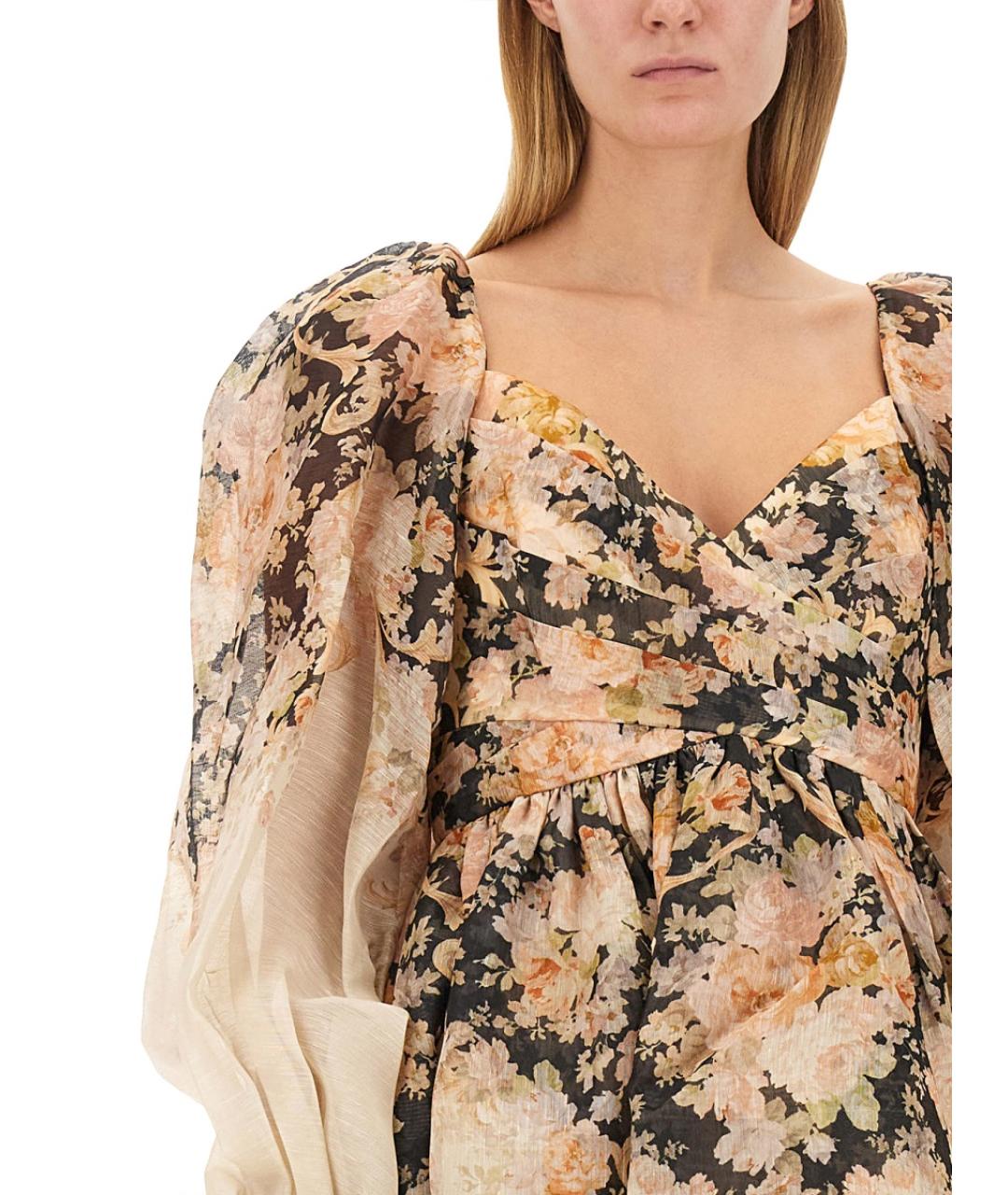 ZIMMERMANN Мульти льняное повседневное платье, фото 5