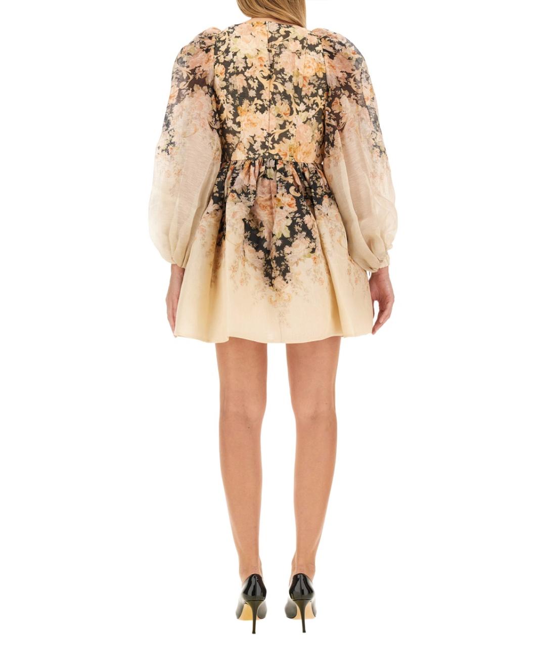 ZIMMERMANN Мульти льняное повседневное платье, фото 4