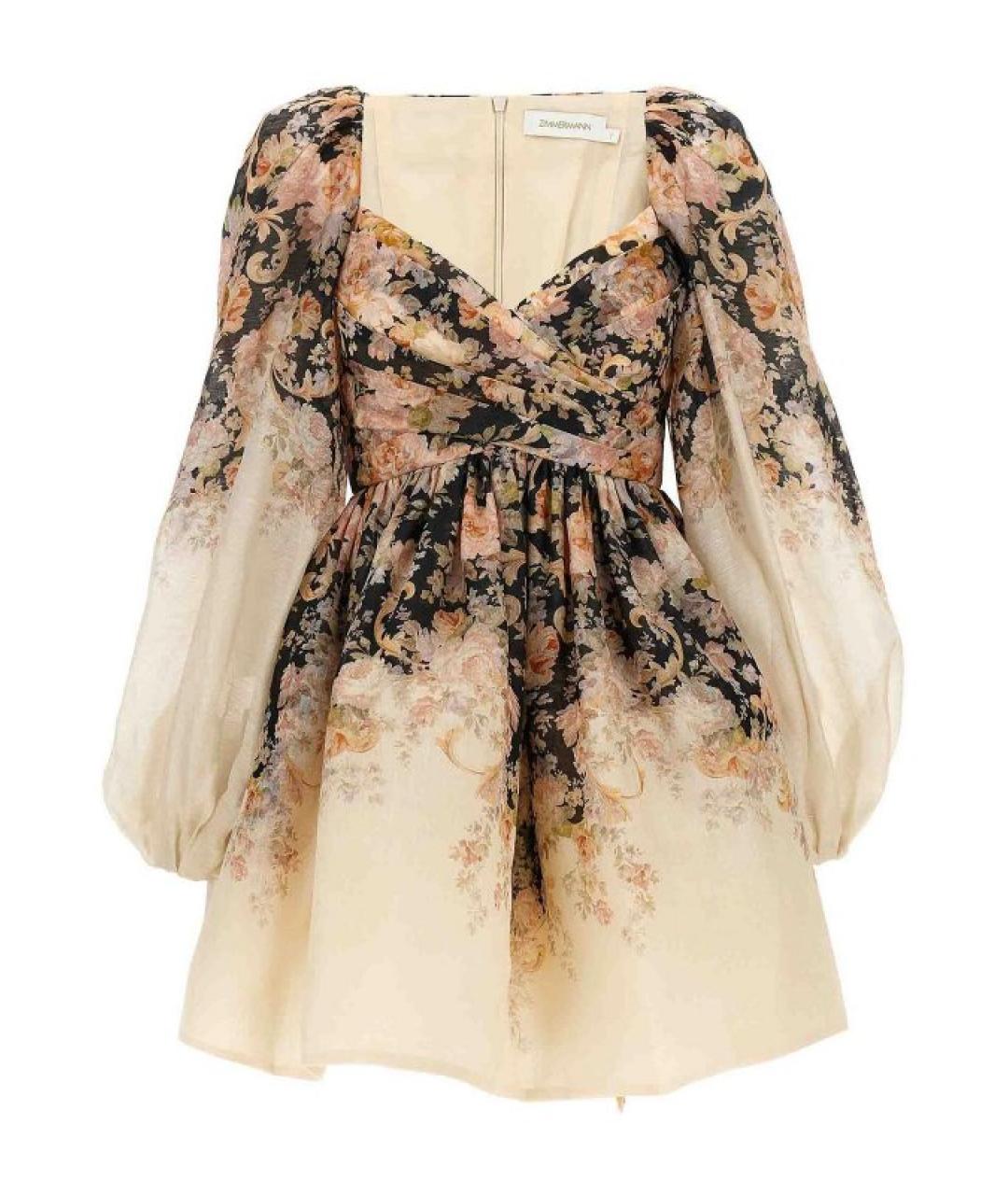 ZIMMERMANN Мульти льняное повседневное платье, фото 1