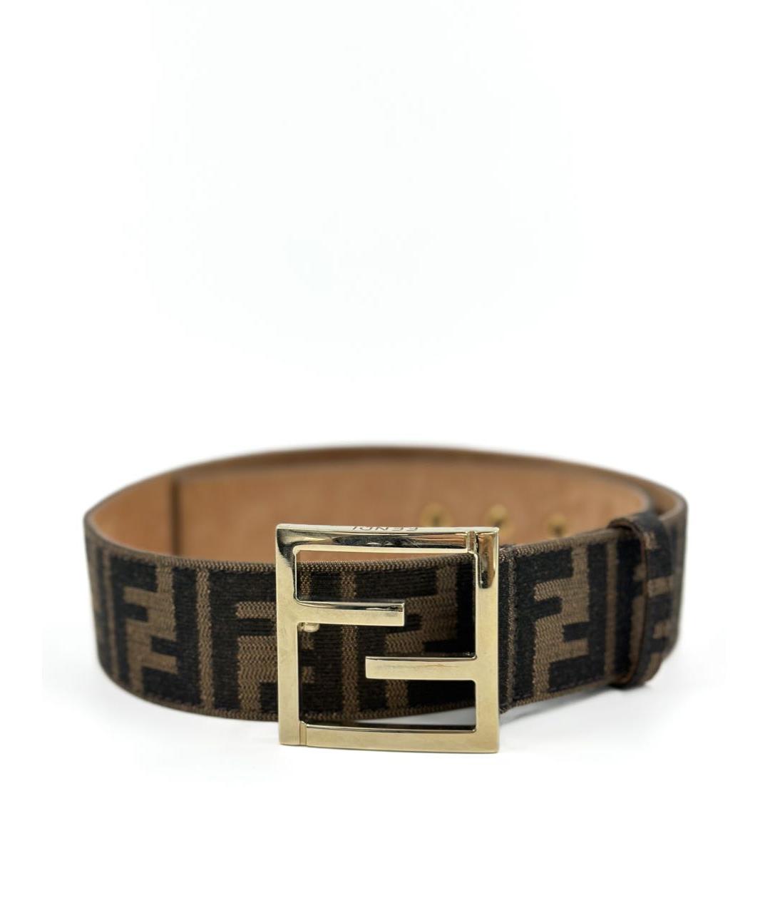 FENDI Коричневый кожаный ремень, фото 1