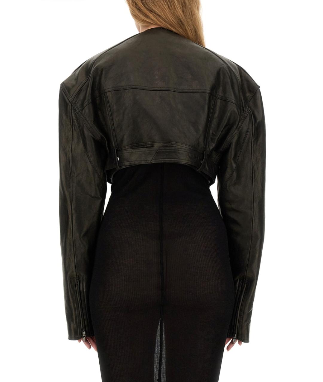 RICK OWENS Черная кожаная куртка, фото 3