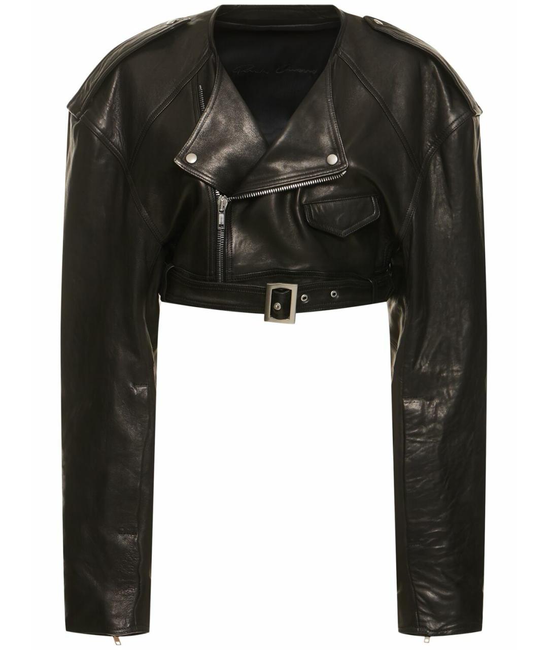 RICK OWENS Черная кожаная куртка, фото 1