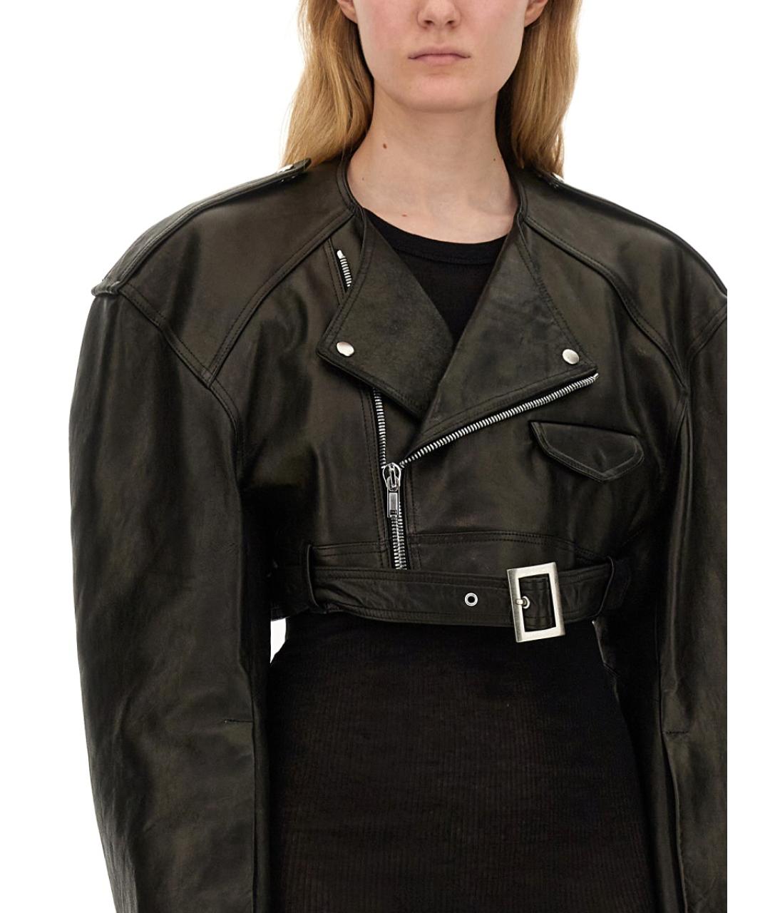 RICK OWENS Черная кожаная куртка, фото 4