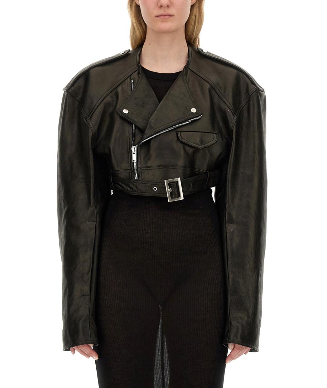 RICK OWENS Черная кожаная куртка, фото 5