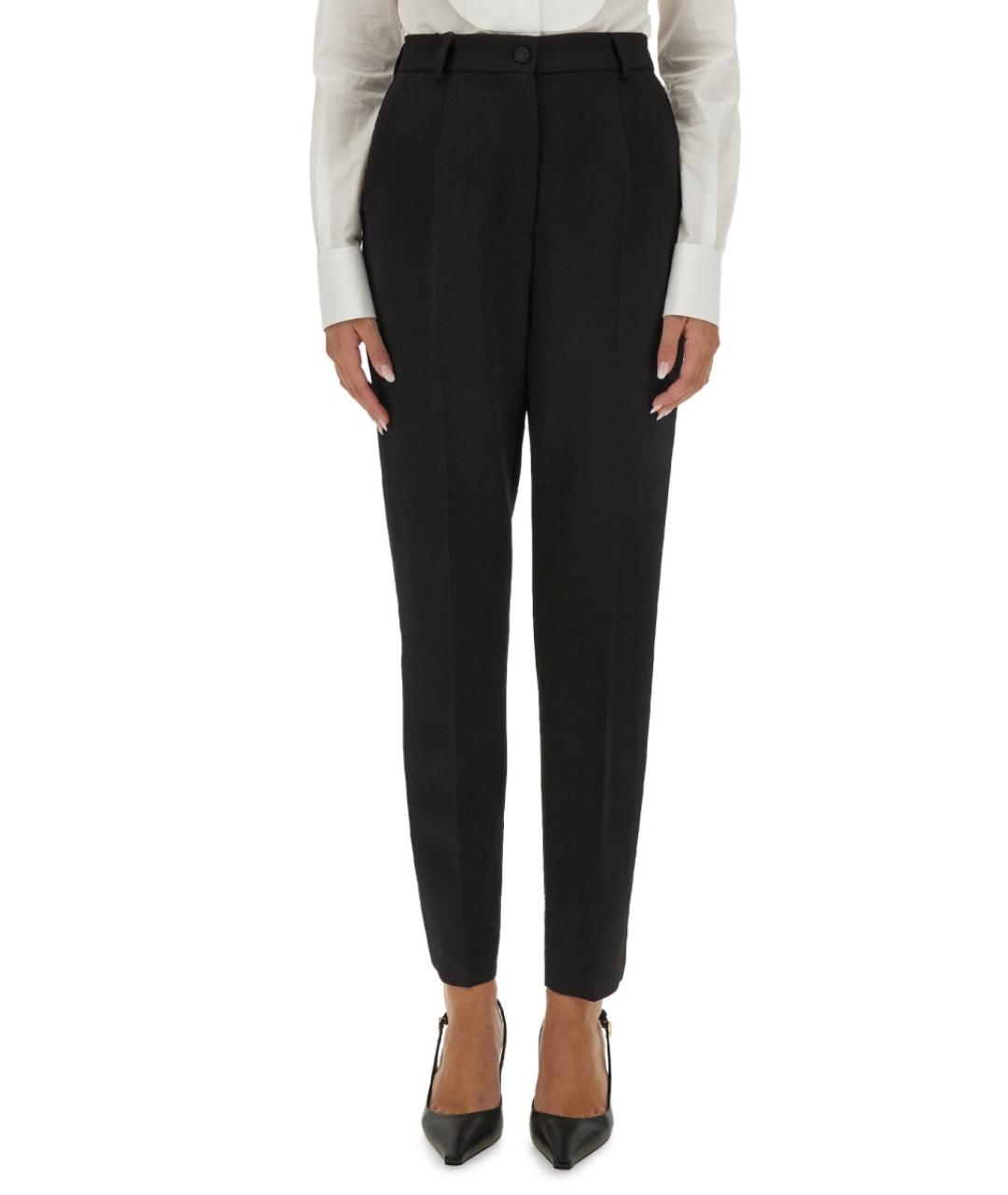 DOLCE&GABBANA Черные прямые брюки, фото 2