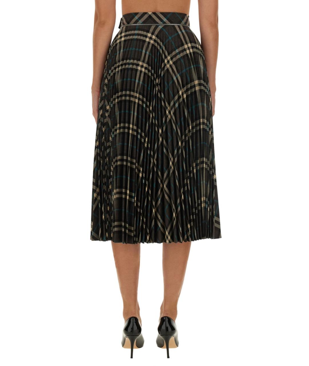 BURBERRY Мульти полиэстеровая юбка миди, фото 3