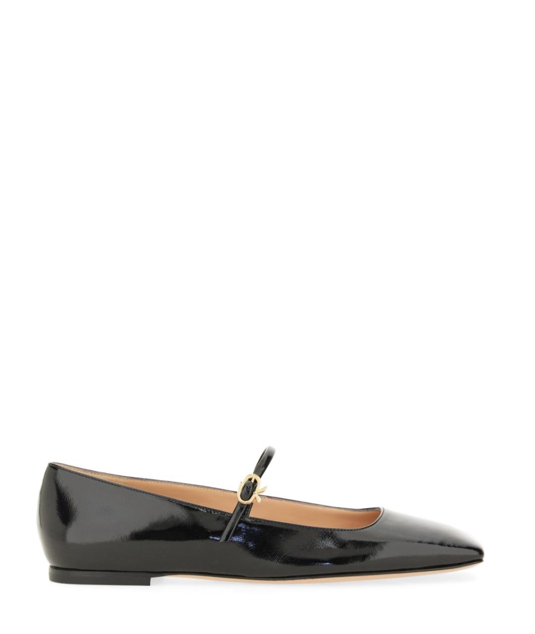 GIANVITO ROSSI Черные балетки из лакированной кожи, фото 1