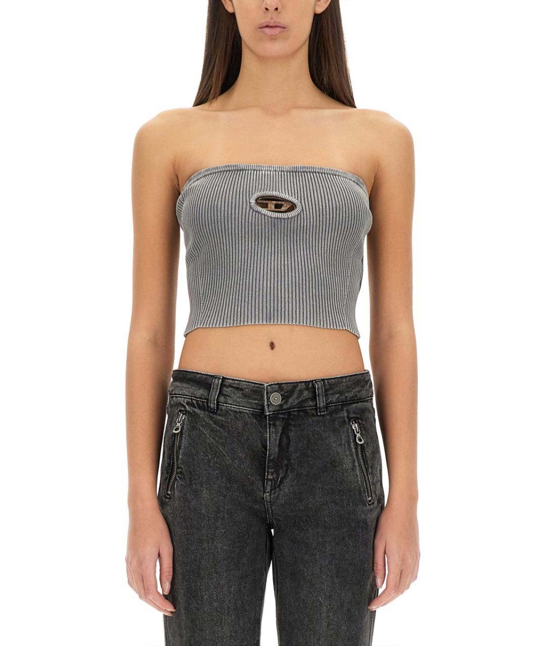 DIESEL Серая хлопковая блузы, фото 2