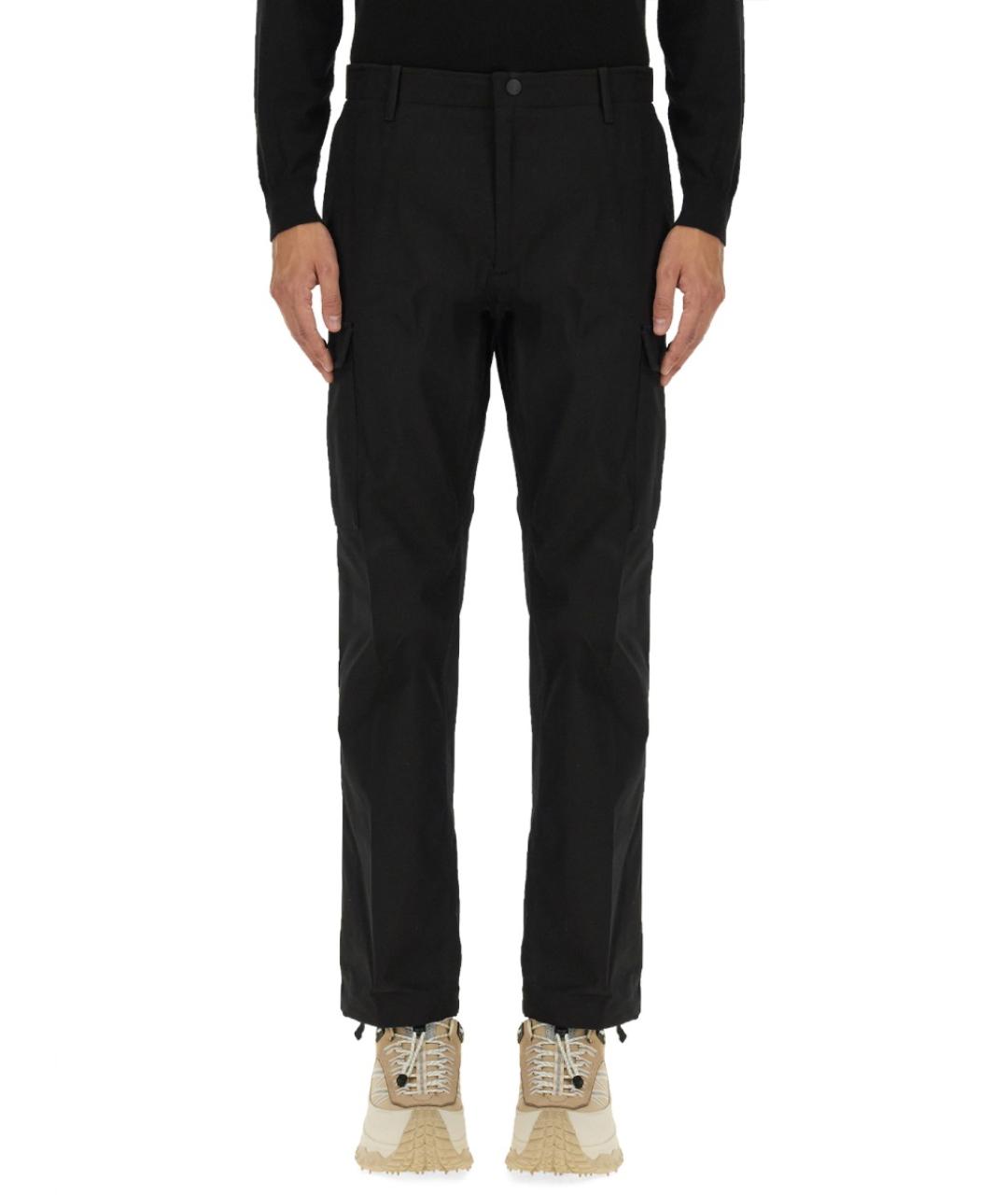 MONCLER Черные хлопковые повседневные брюки, фото 5