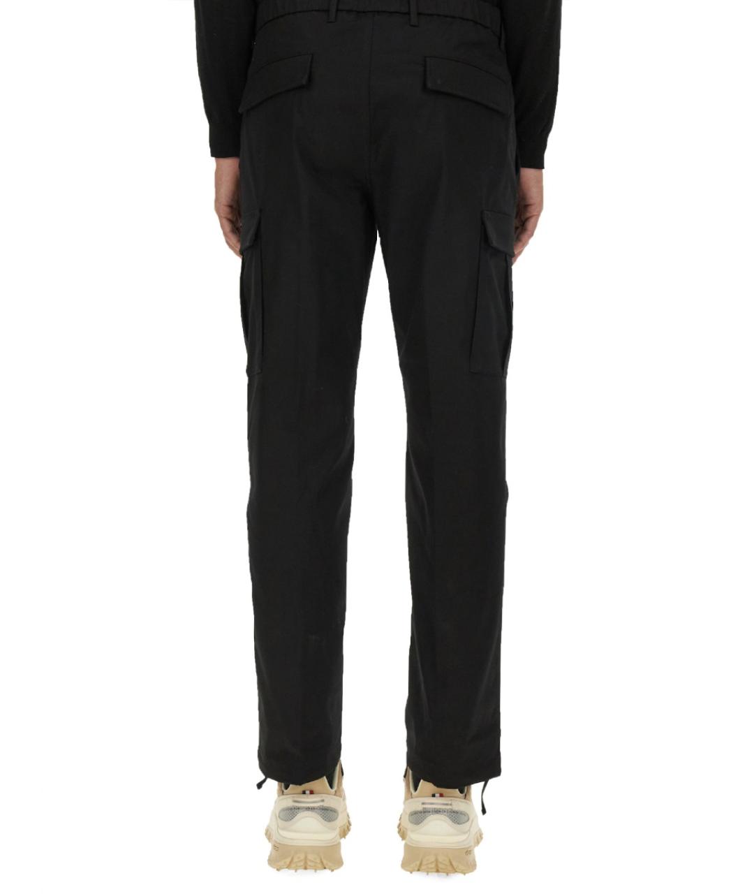 MONCLER Черные хлопковые повседневные брюки, фото 3