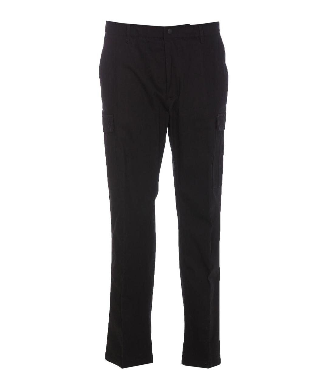 MONCLER Черные хлопковые повседневные брюки, фото 1