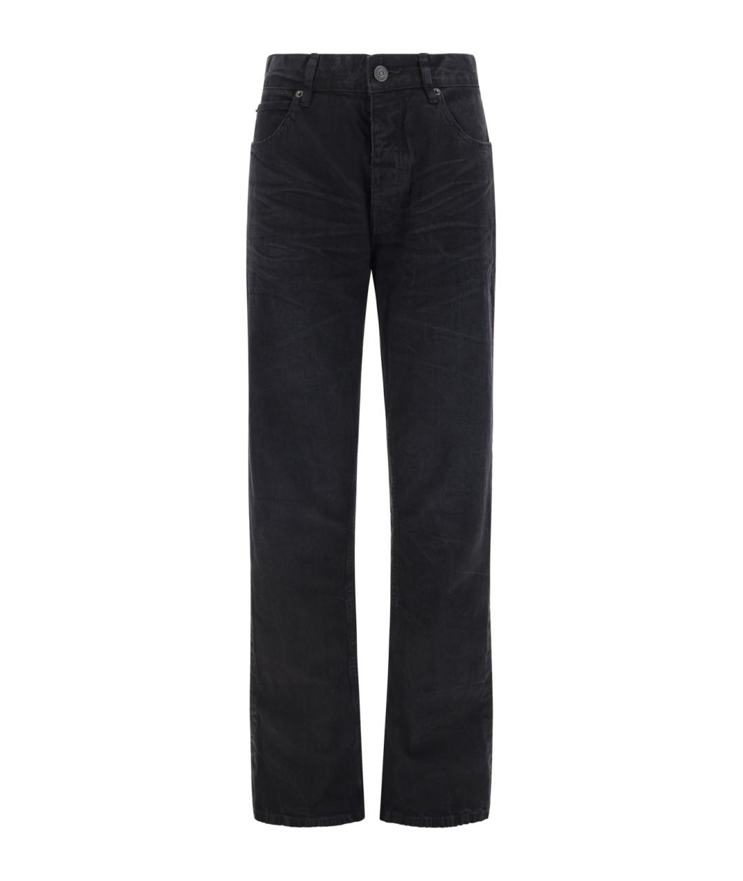 BALENCIAGA Черные хлопковые прямые джинсы, фото 1
