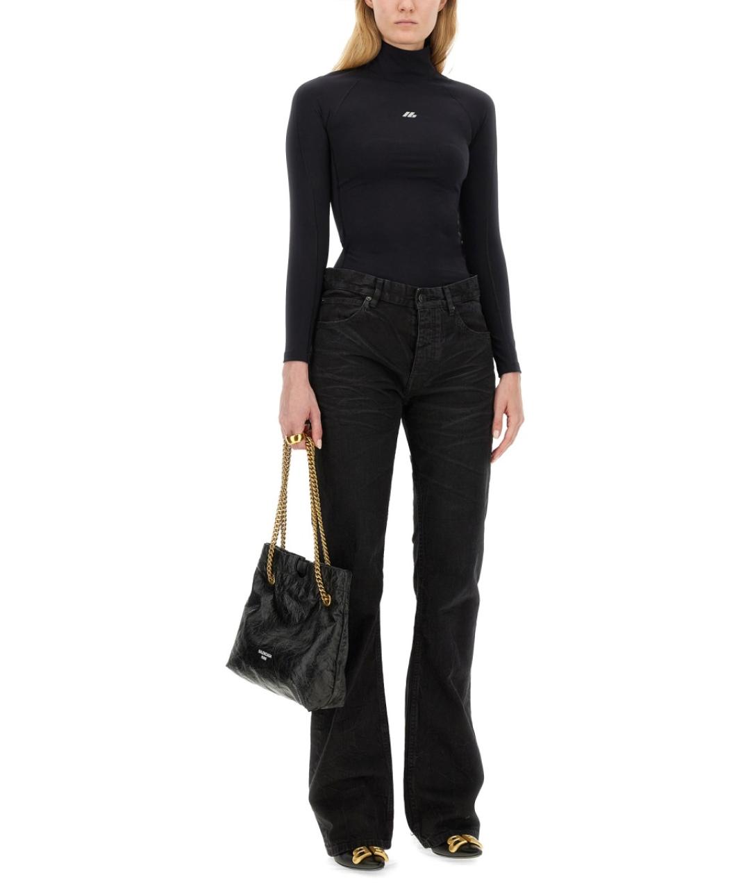 BALENCIAGA Черные хлопковые прямые джинсы, фото 3