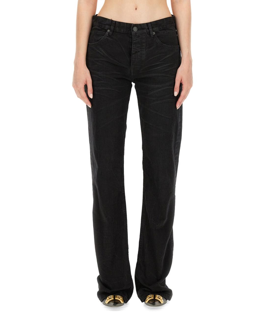 BALENCIAGA Черные хлопковые прямые джинсы, фото 2