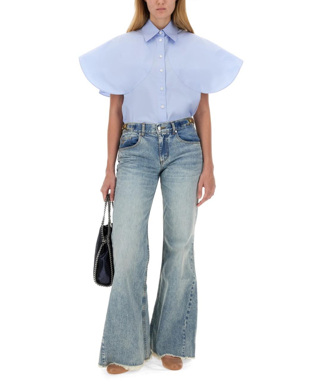 STELLA MCCARTNEY Синие хлопковые прямые джинсы, фото 3