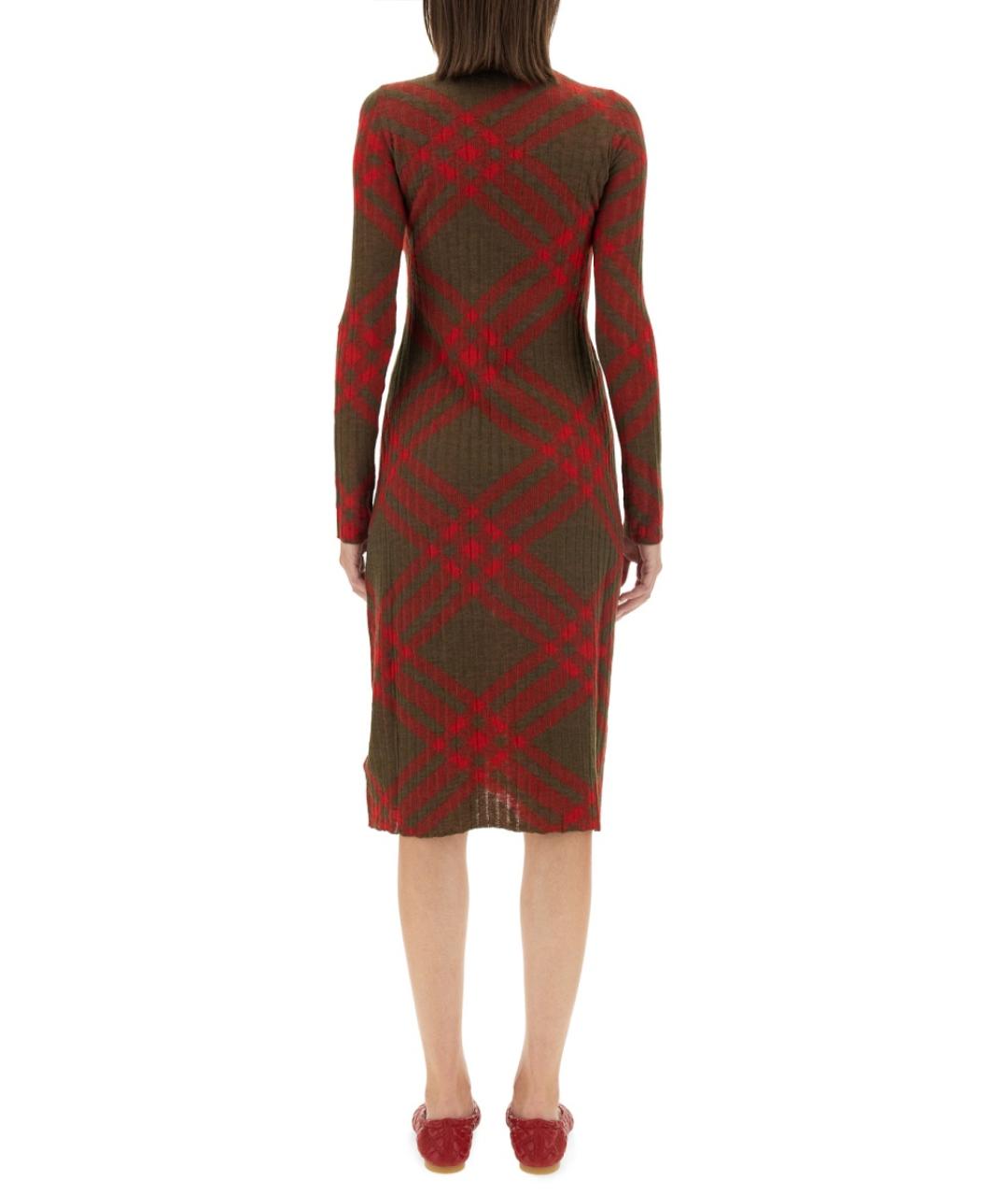 BURBERRY Красное полиамидовое повседневное платье, фото 4