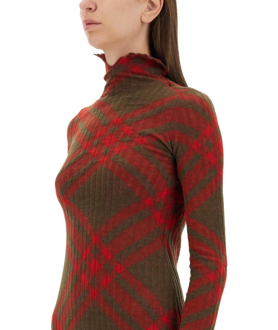 BURBERRY Красное полиамидовое повседневное платье, фото 5