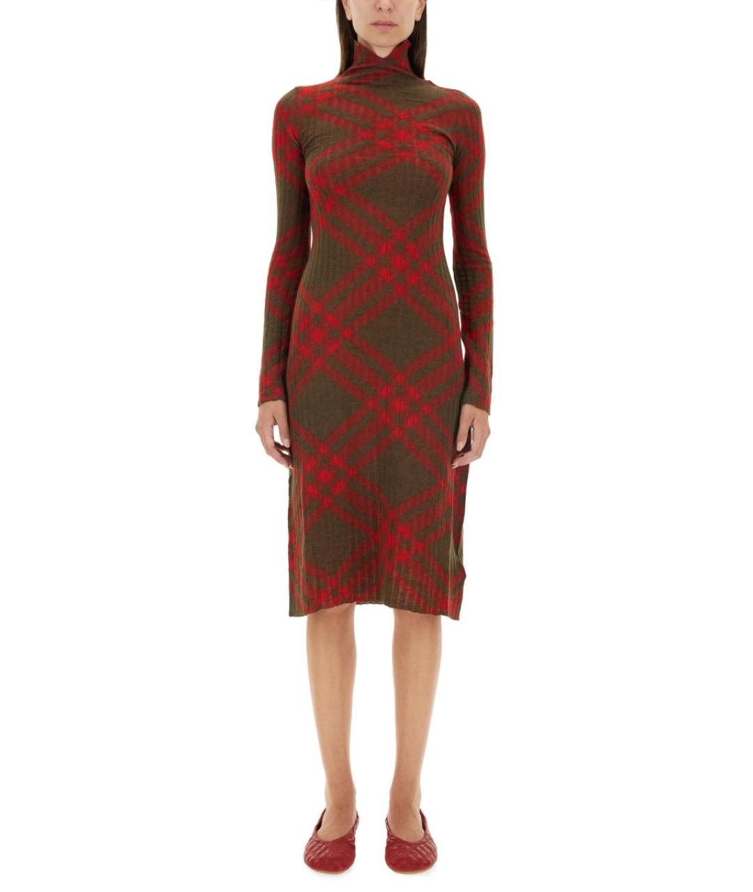 BURBERRY Красное полиамидовое повседневное платье, фото 2