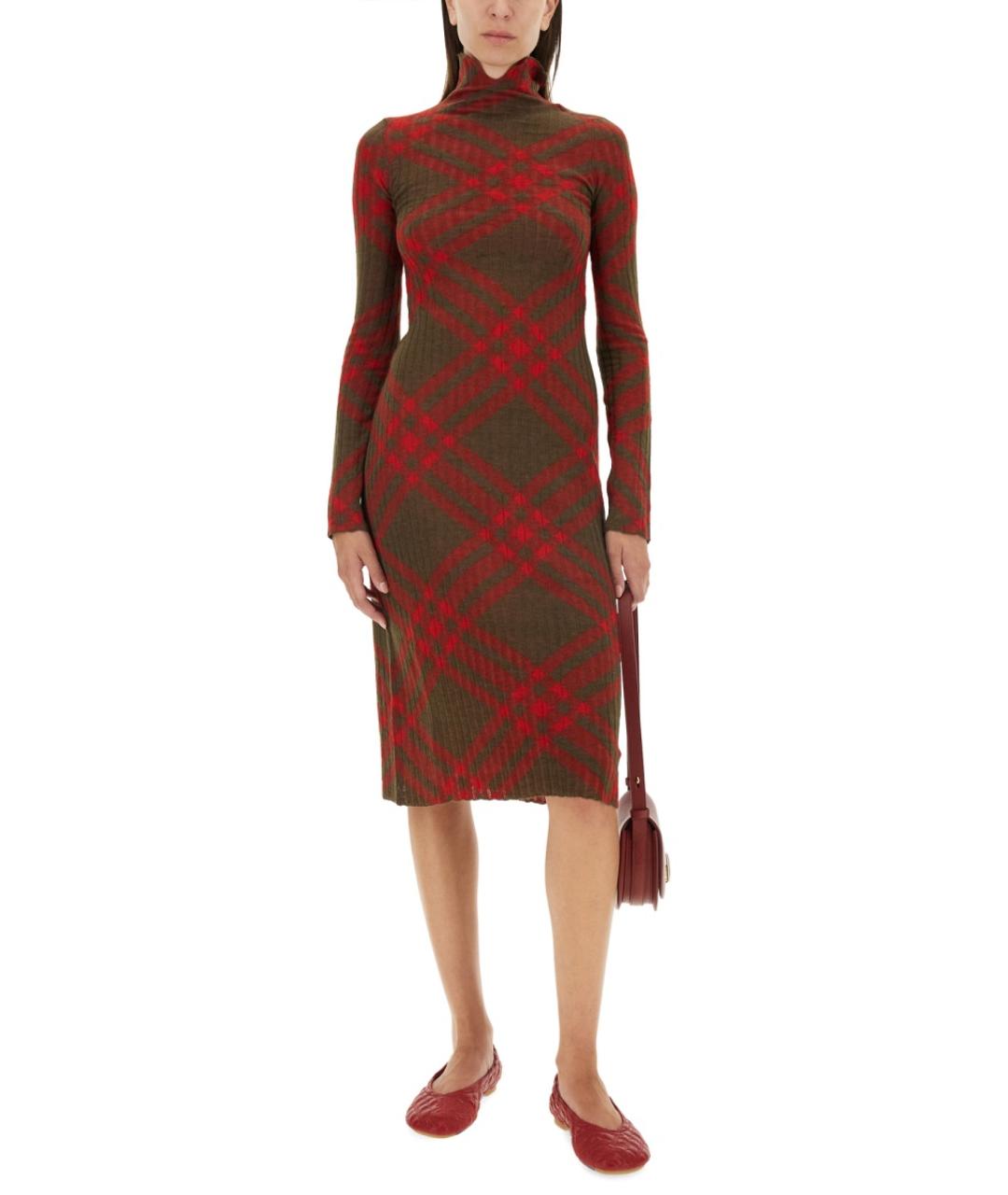 BURBERRY Красное полиамидовое повседневное платье, фото 3