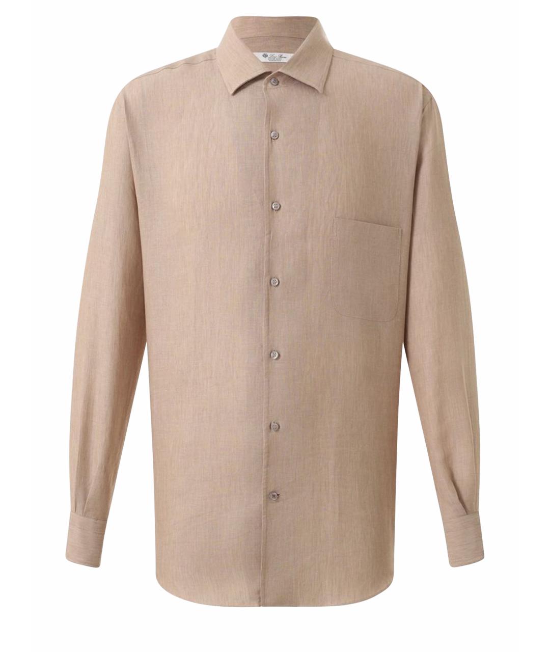 LORO PIANA Бежевая льняная кэжуал рубашка, фото 1