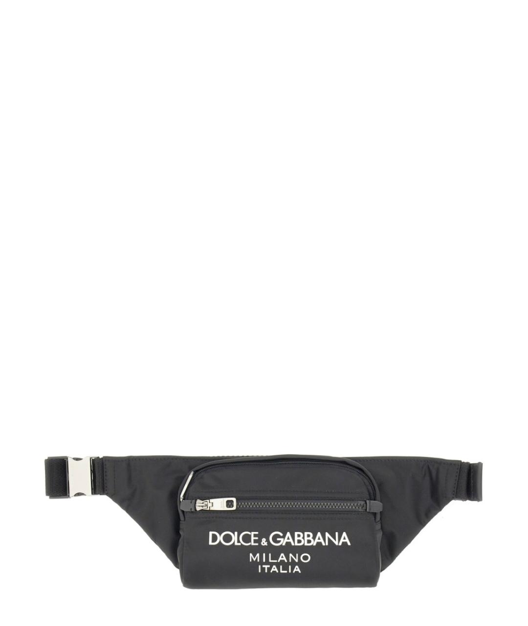 DOLCE&GABBANA Черная синтетическая поясная сумка, фото 1