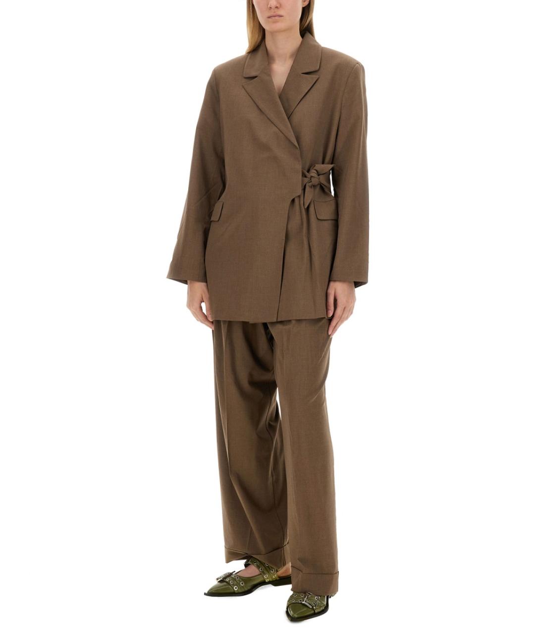 GANNI Коричневый жакет/пиджак, фото 2