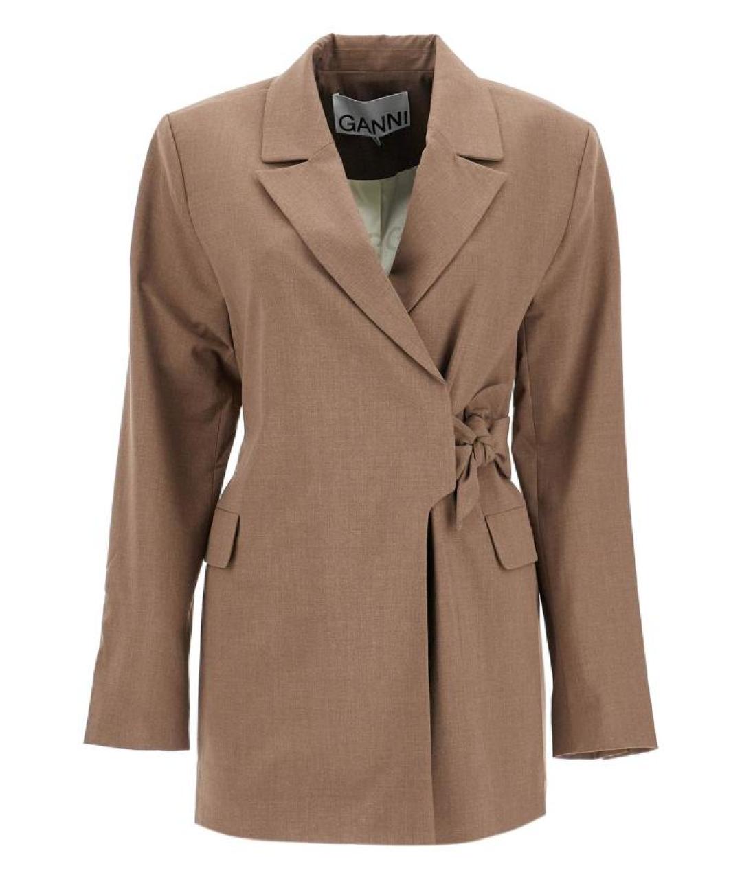 GANNI Коричневый жакет/пиджак, фото 1