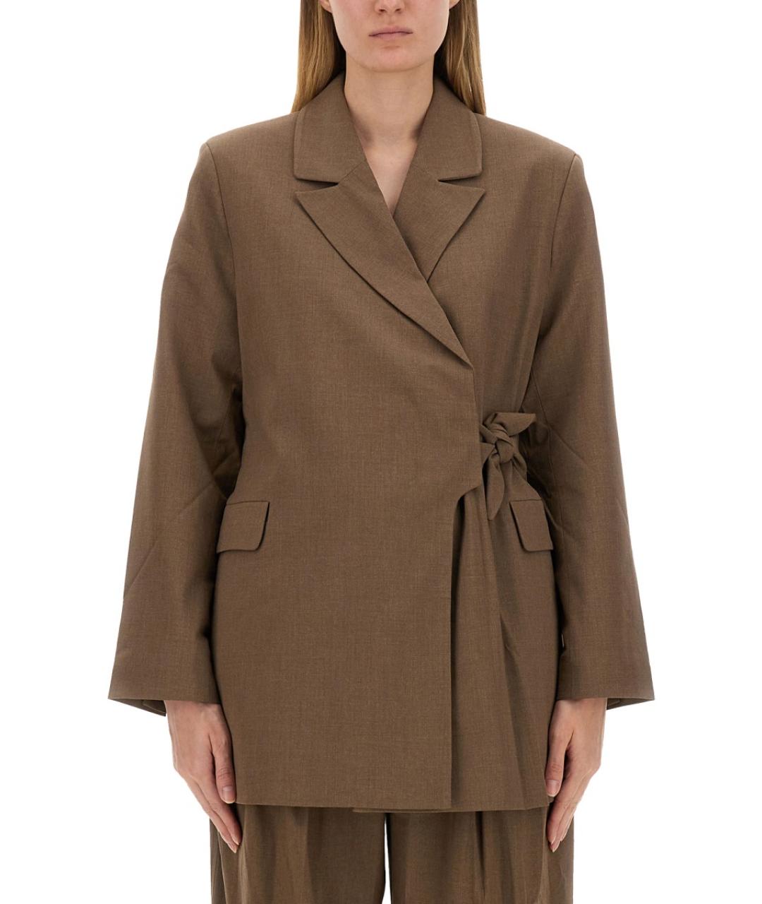 GANNI Коричневый жакет/пиджак, фото 5