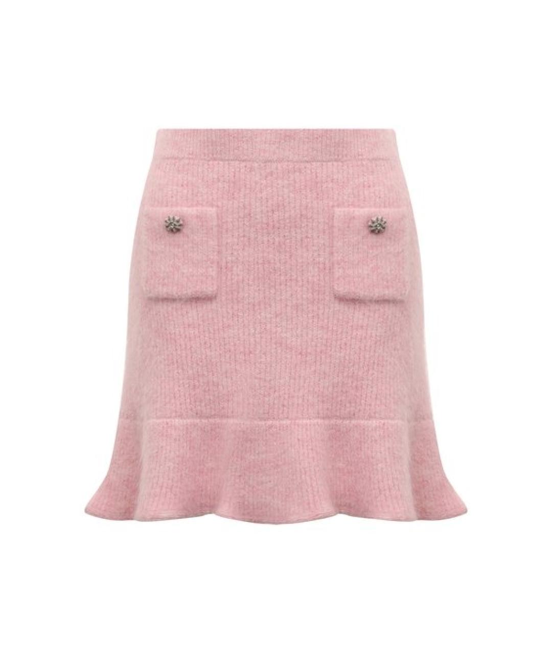SELF-PORTRAIT Розовая полиамидовая юбка мини, фото 1