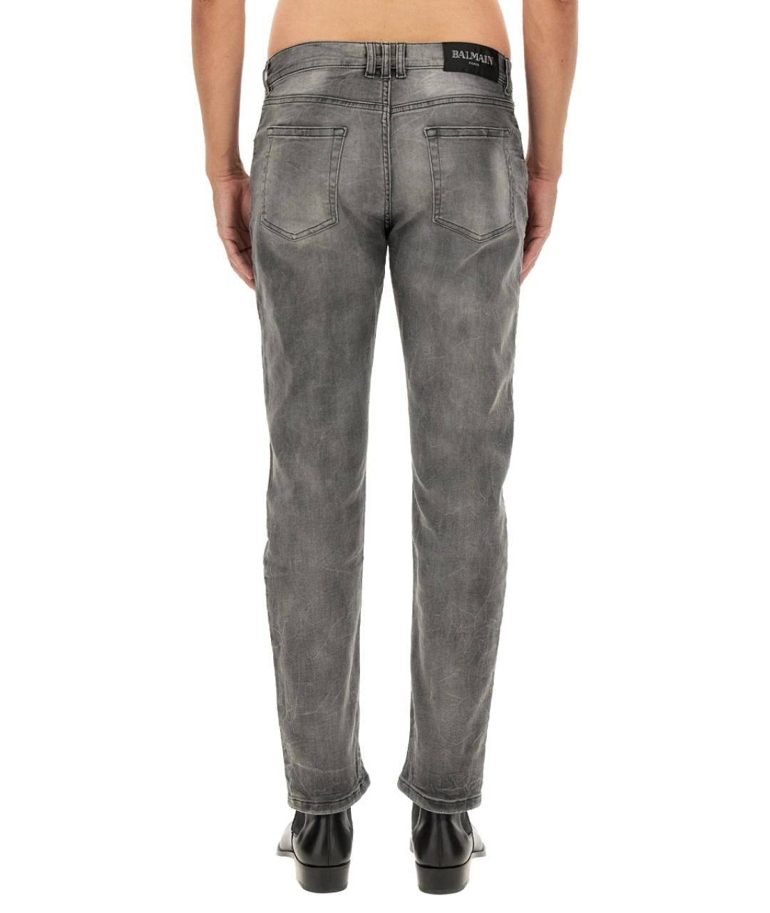BALMAIN Серые хлопковые прямые джинсы, фото 4