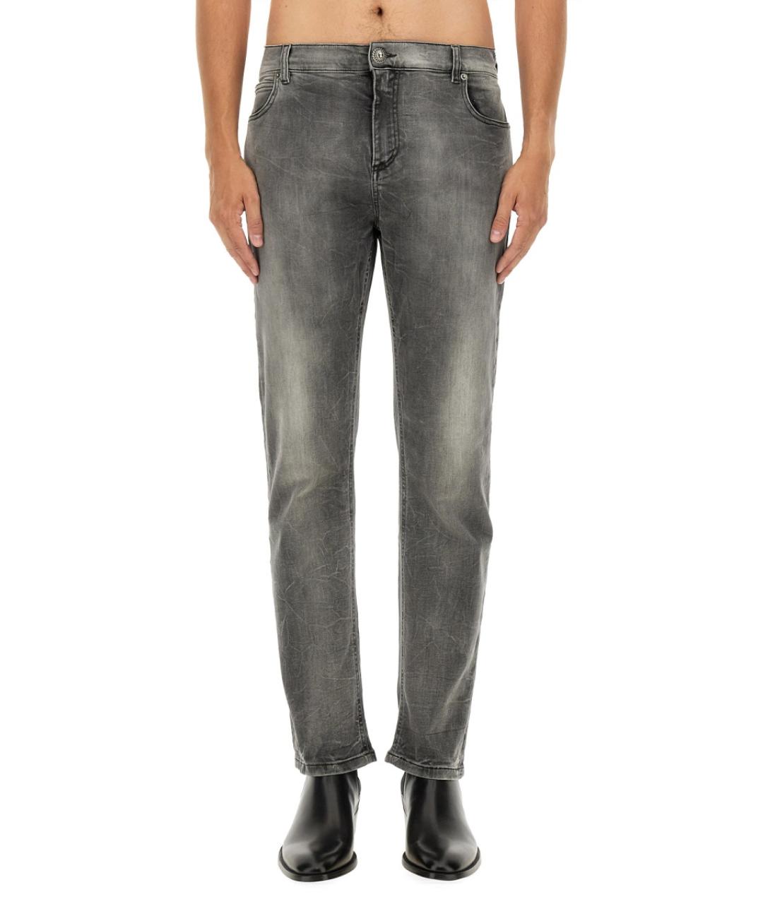 BALMAIN Серые хлопковые прямые джинсы, фото 2
