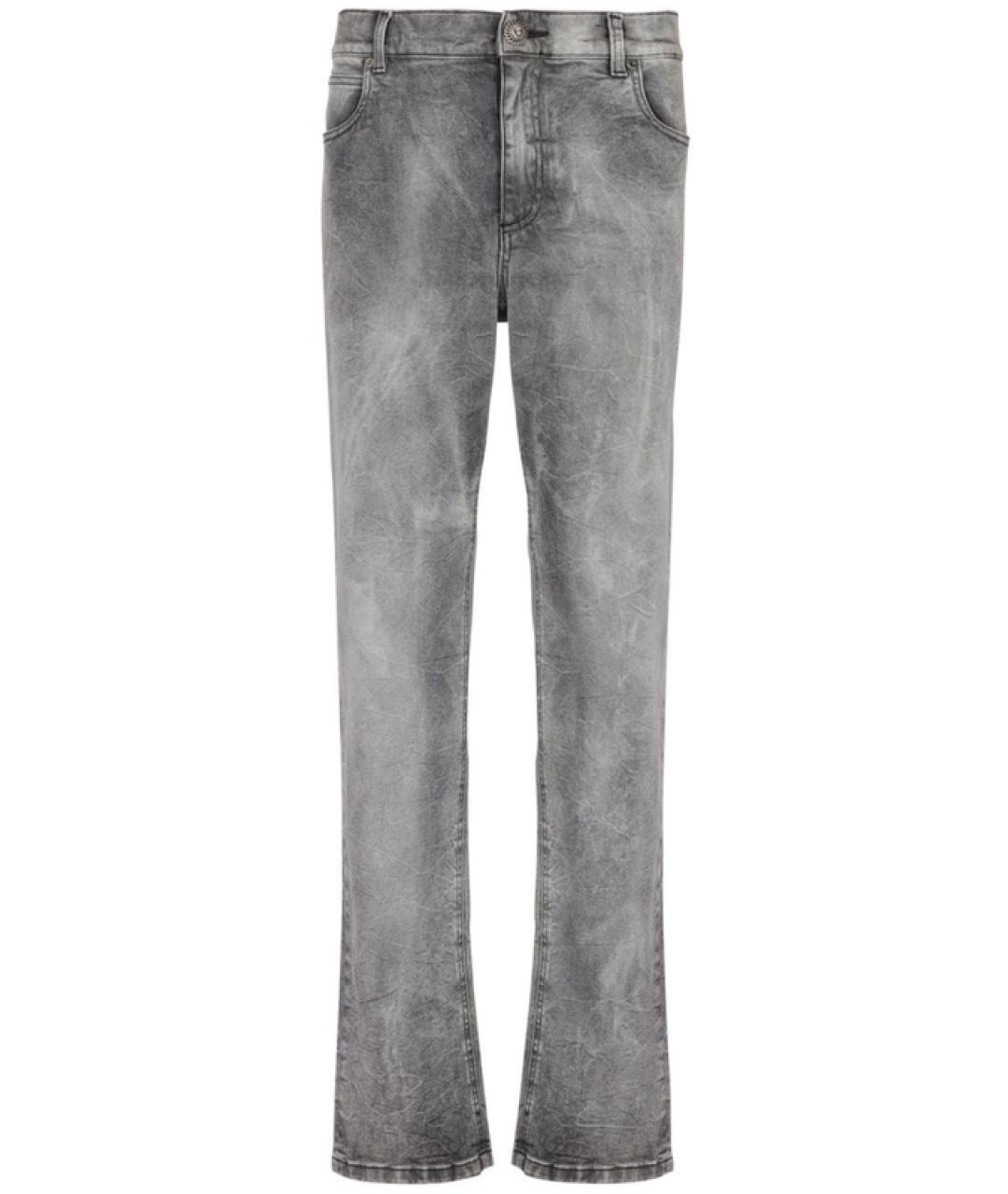 BALMAIN Серые хлопковые прямые джинсы, фото 1