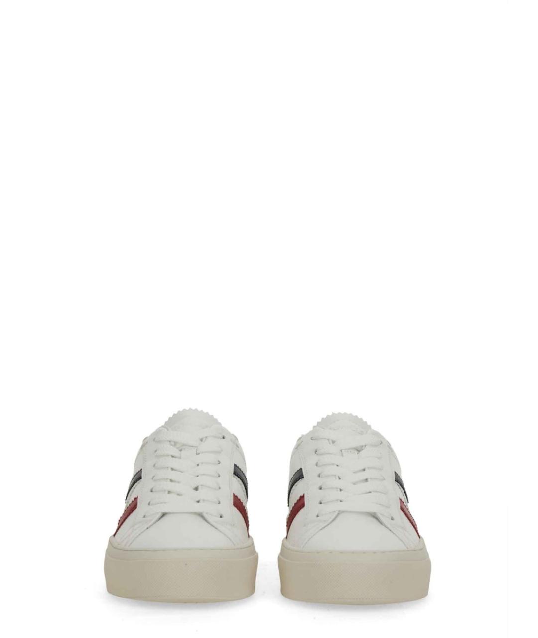 MONCLER Белые кожаные кроссовки, фото 2
