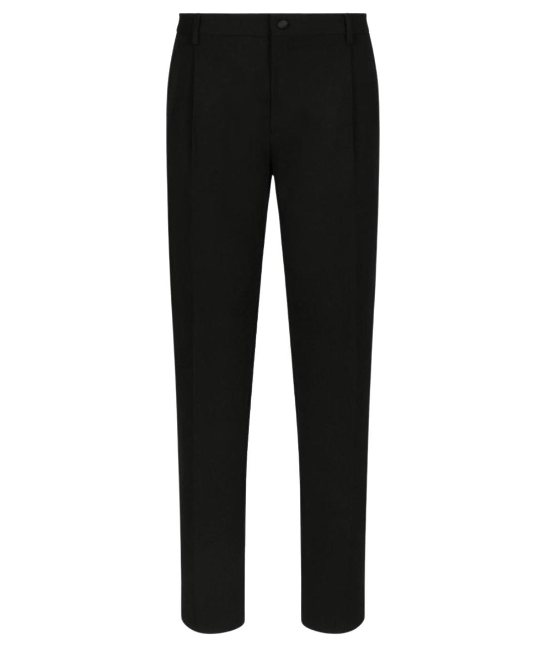 DOLCE&GABBANA Черные шерстяные повседневные брюки, фото 1