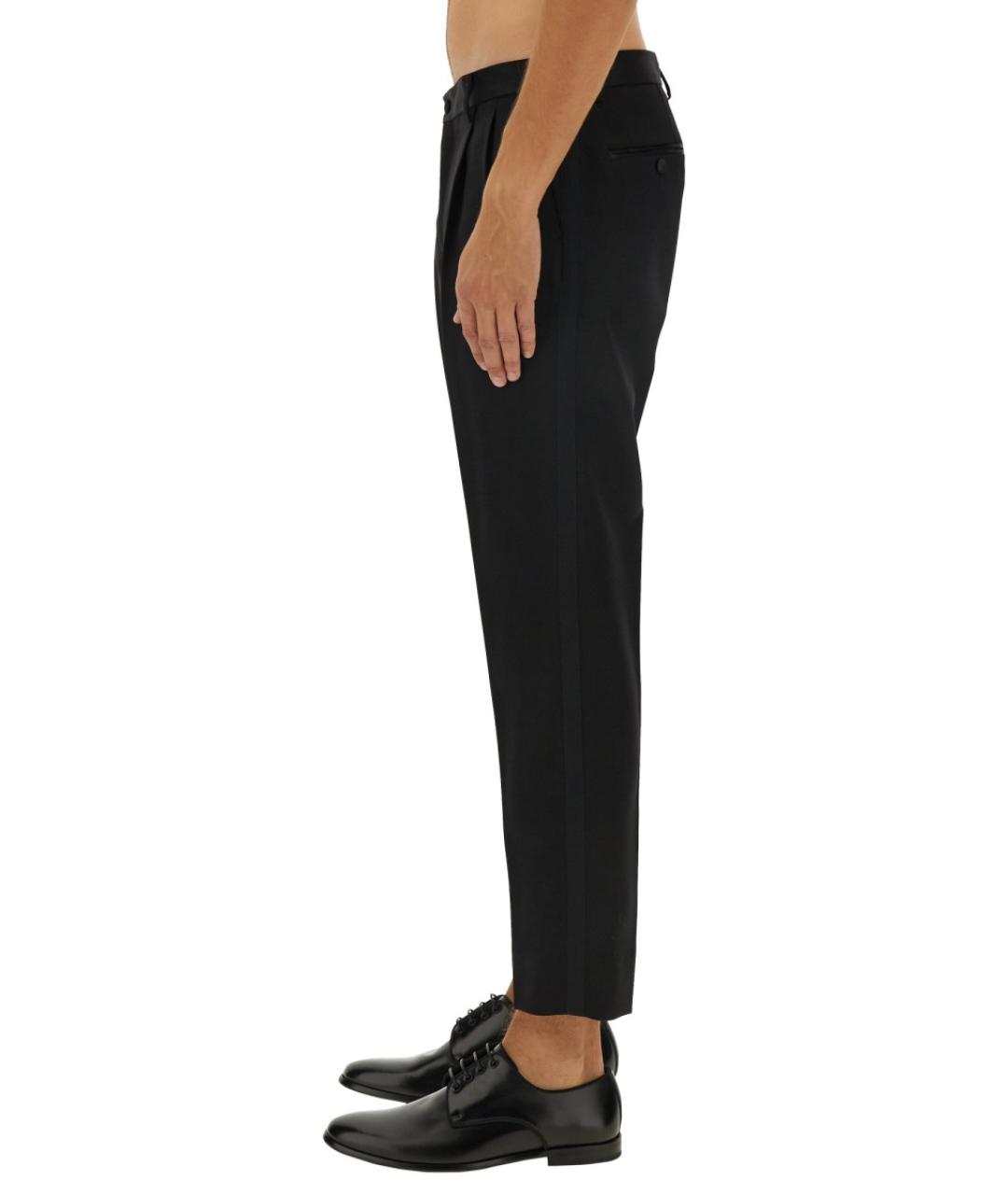 DOLCE&GABBANA Черные шерстяные повседневные брюки, фото 4