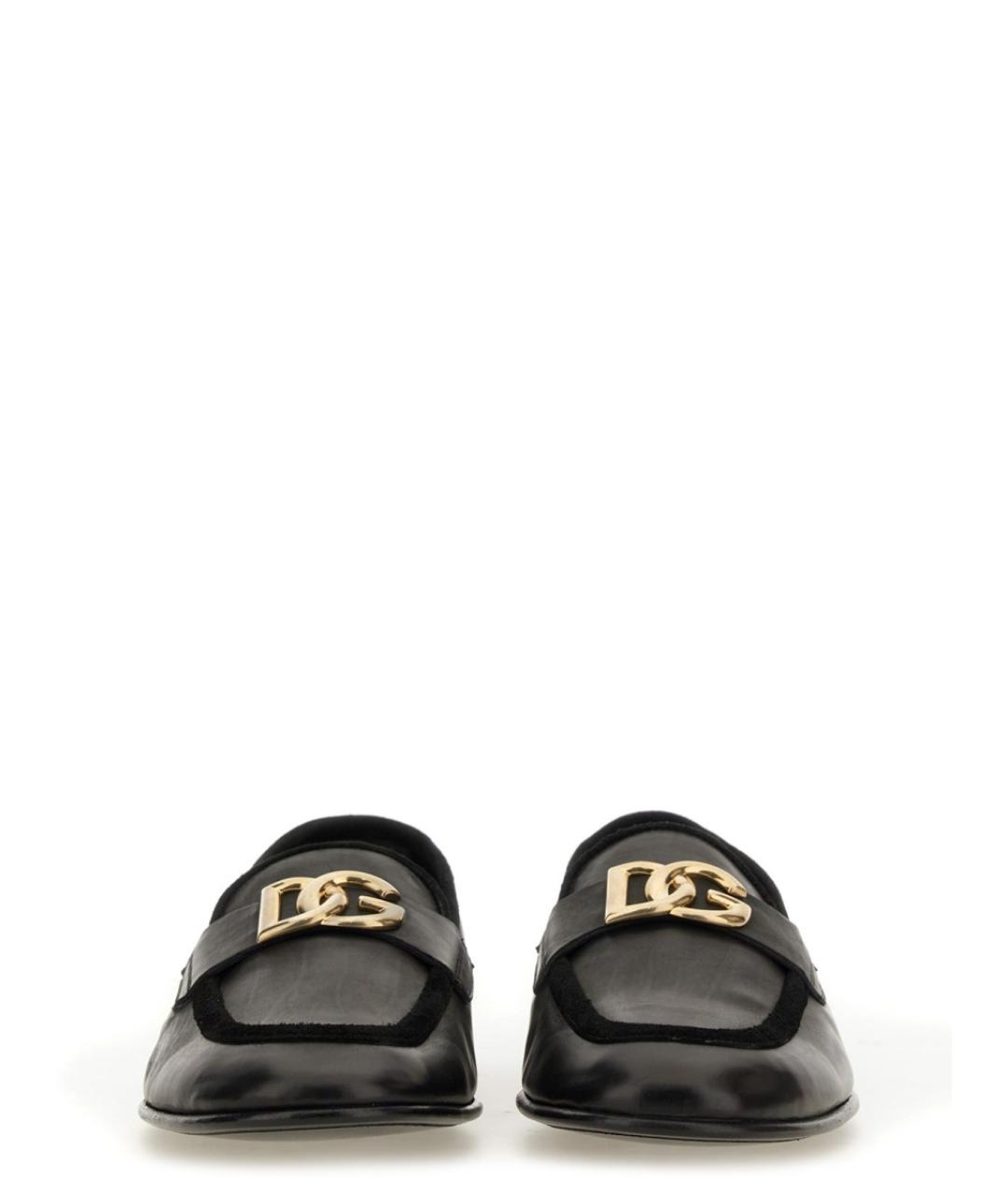 DOLCE&GABBANA Черные кожаные лоферы, фото 5
