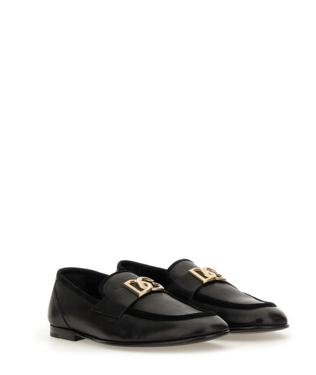 DOLCE&GABBANA Черные кожаные лоферы, фото 3