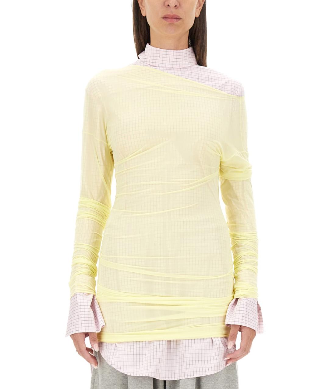 DRIES VAN NOTEN Желтая полиамидовая блузы, фото 2