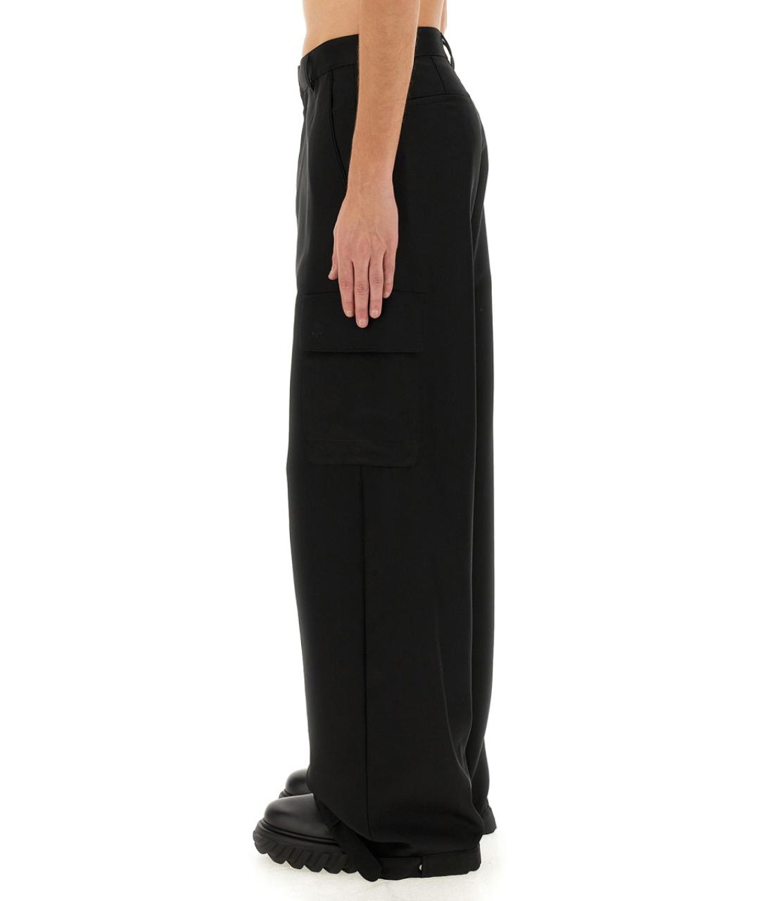 OFF-WHITE Черные полиэстеровые повседневные брюки, фото 5