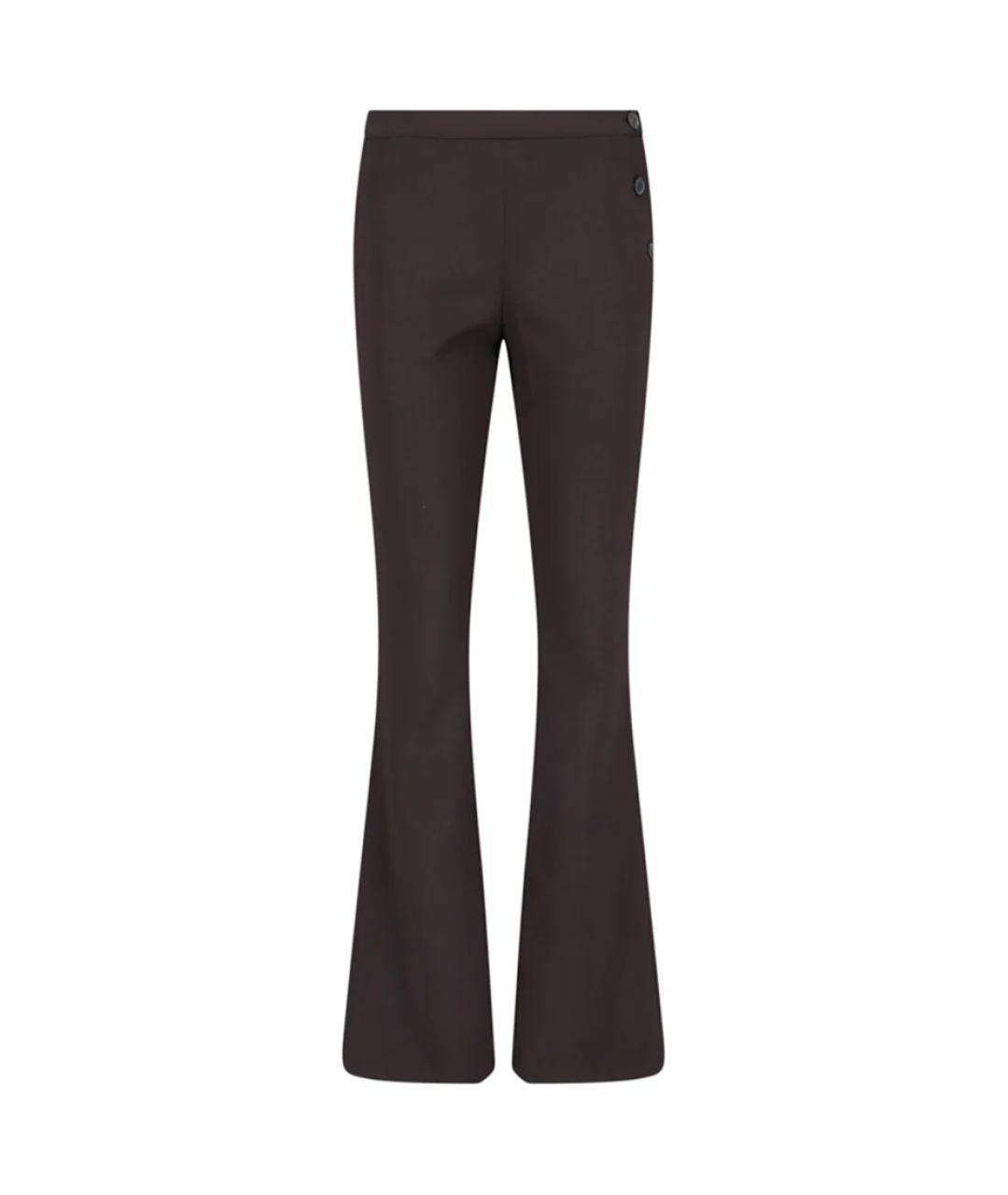 COURREGES Коричневые шерстяные прямые брюки, фото 1