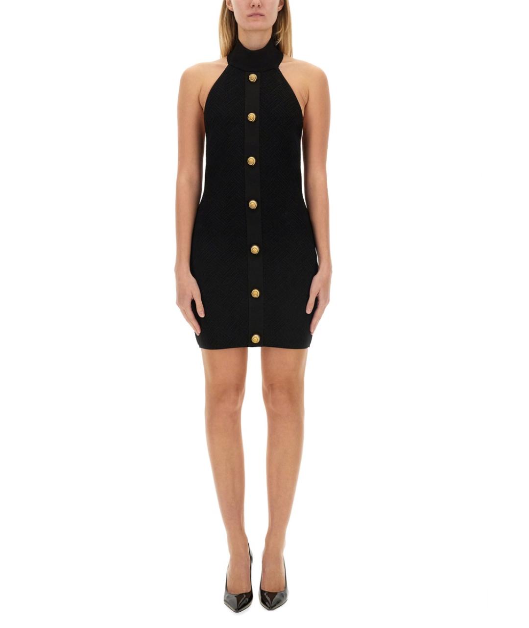 BALMAIN Черное вискозное повседневное платье, фото 2