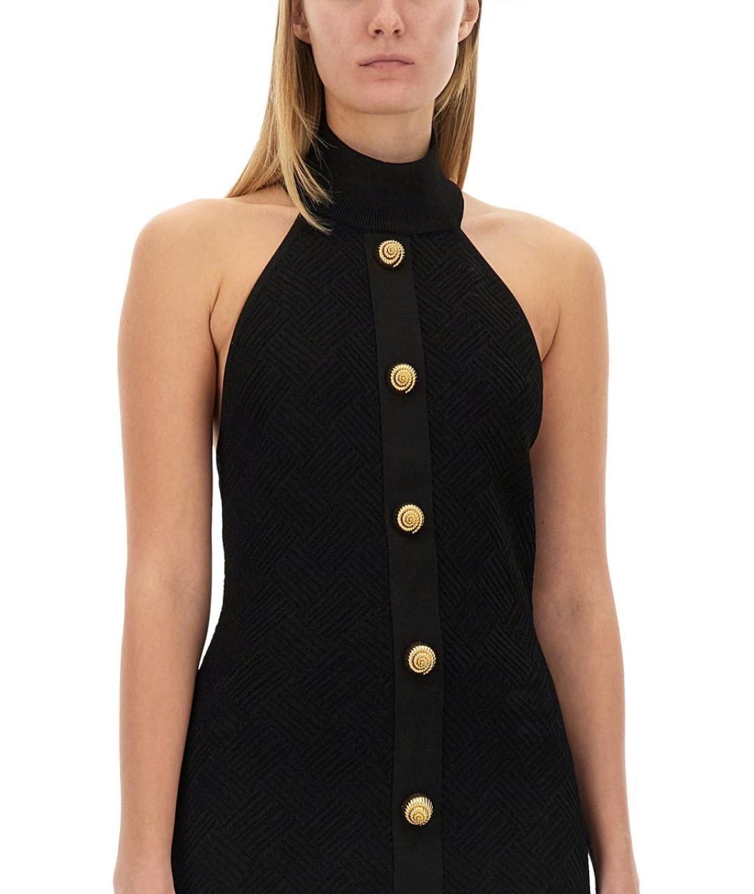BALMAIN Черное вискозное повседневное платье, фото 5