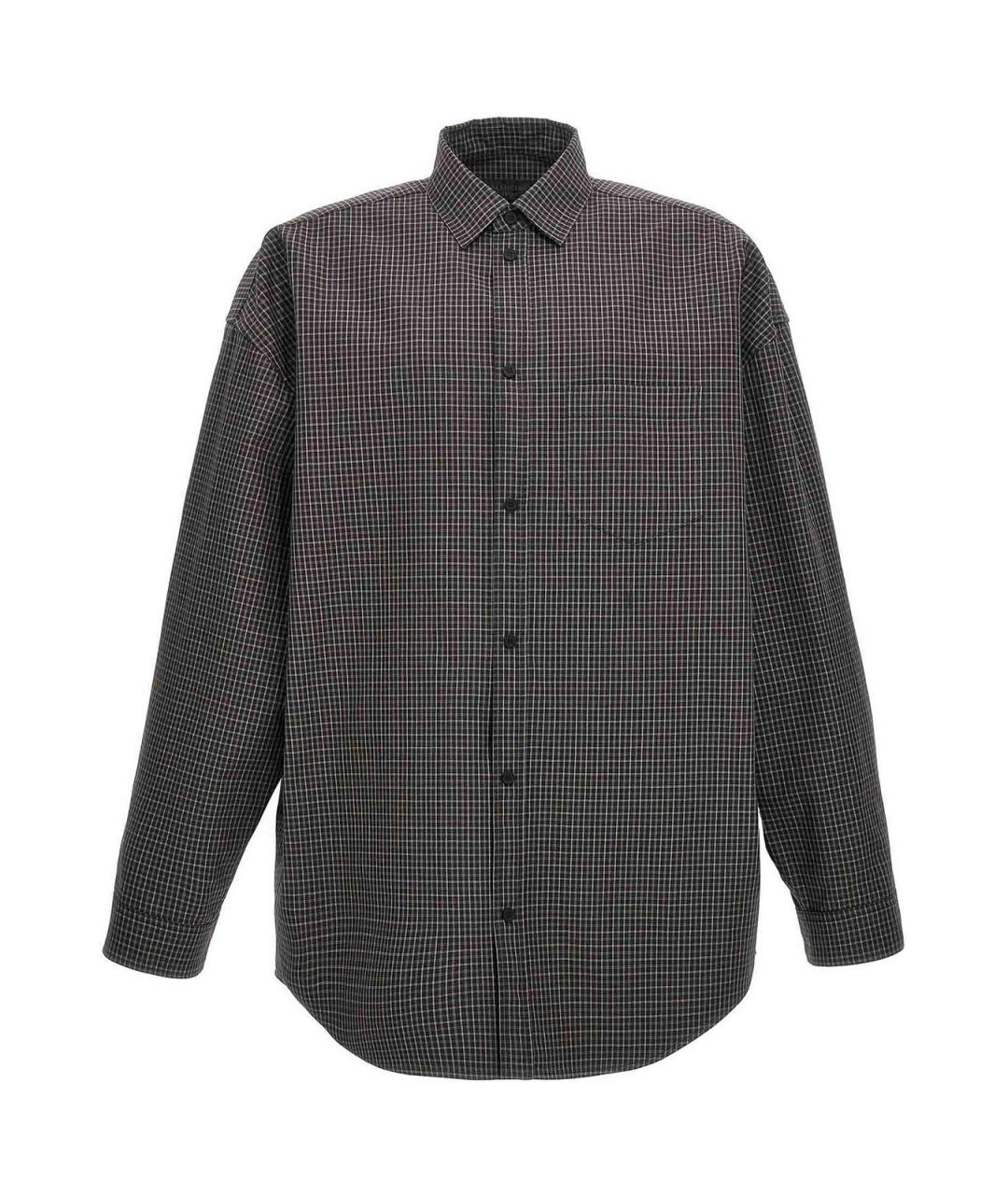 BALENCIAGA Серая хлопковая кэжуал рубашка, фото 1